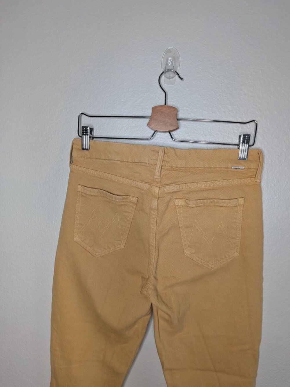 Mother 28 The Looker Ankle Fray Gettin' in Cashew Yellow High-Rise Jeans - Picture 2 of 11